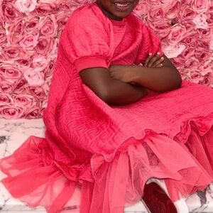 Fendi Kids Logo Embossed Dress